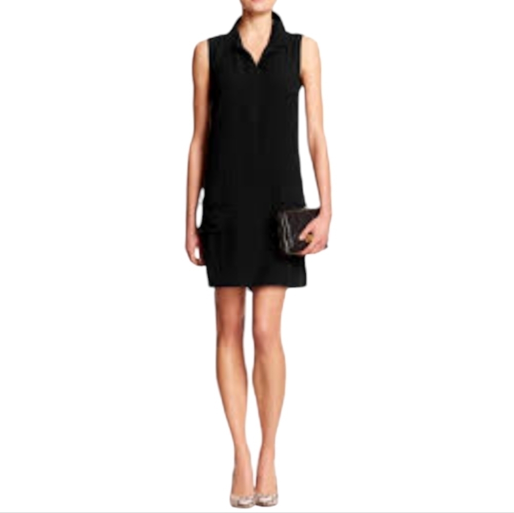 Banana Republic Black Sleeveless Shift Dress Size 6‎
